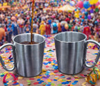 Edelstahlbecher mit Henkel – Karnevalsbecher für Party & Camping