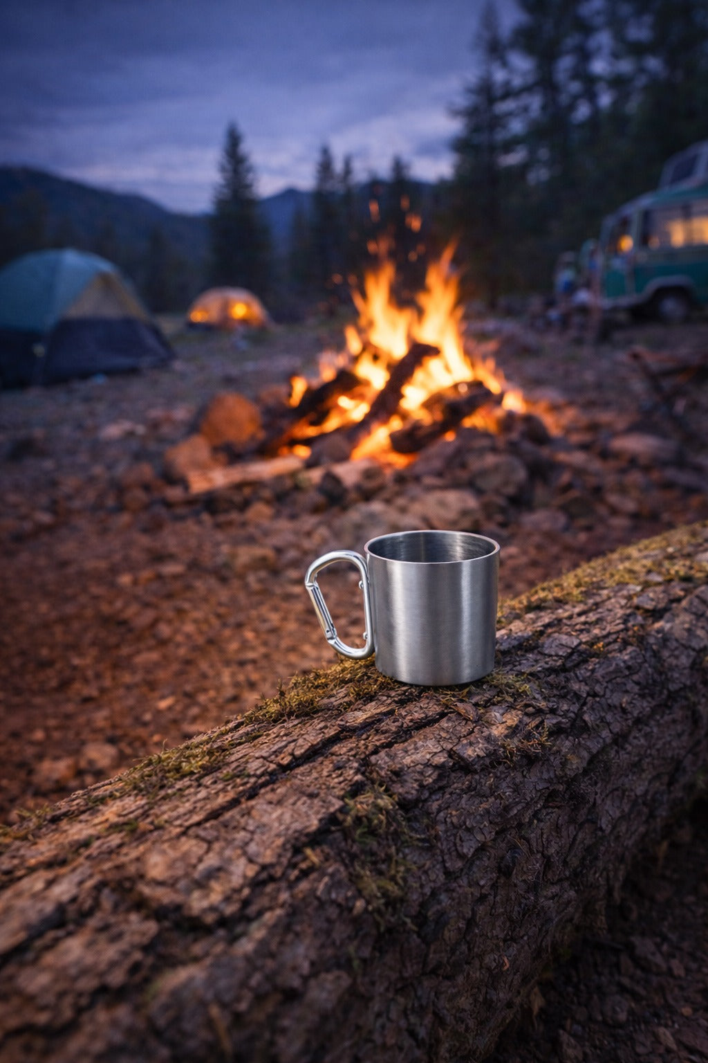 Edelstahlbecher mit Henkel – Karnevalsbecher für Party & Camping