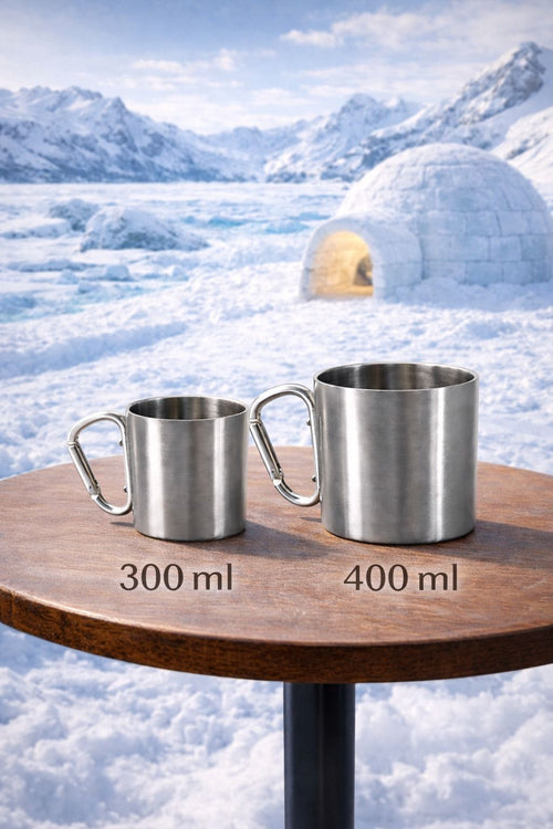 Edelstahlbecher mit Henkel – Karnevalsbecher für Party & Camping